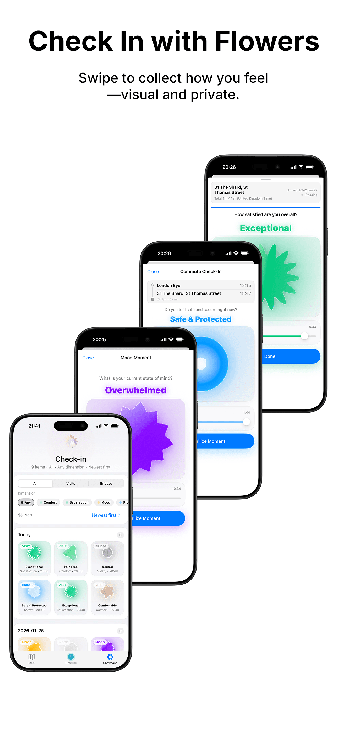 Mood & Flower Check-ins